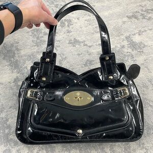 Mulberry Smithfield Black Patent Leather Shoulder Bag Satchel